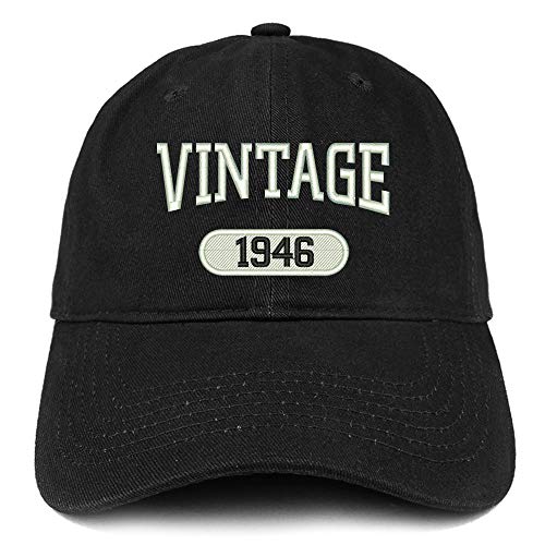 Trendy Apparel Shop 75th Birthday Vintage 1946 Soft Crown Brushed Cotton Cap