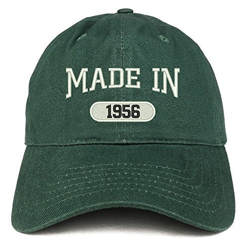 Trendy Apparel Shop Made in 1956 Embroidered 65th Birthday Brushed Cotton Cap