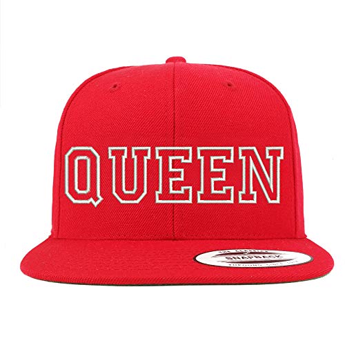 Trendy Apparel Shop Queen Outline Embroidered Snapback Flatbill Baseball Cap