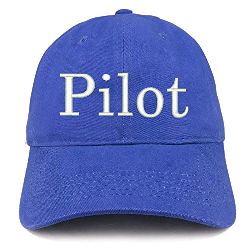 Trendy Apparel Shop Pilot Embroidered Soft Crown 100% Brushed Cotton Cap