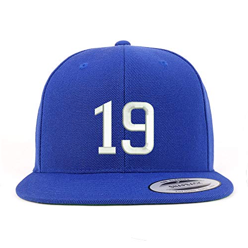 Trendy Apparel Shop Number 19 Embroidered Snapback Flatbill Baseball Cap