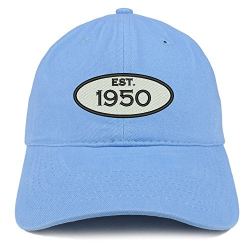 Trendy Apparel Shop Established 1950 Embroidered 71st Birthday Gift Soft Crown Cotton Cap