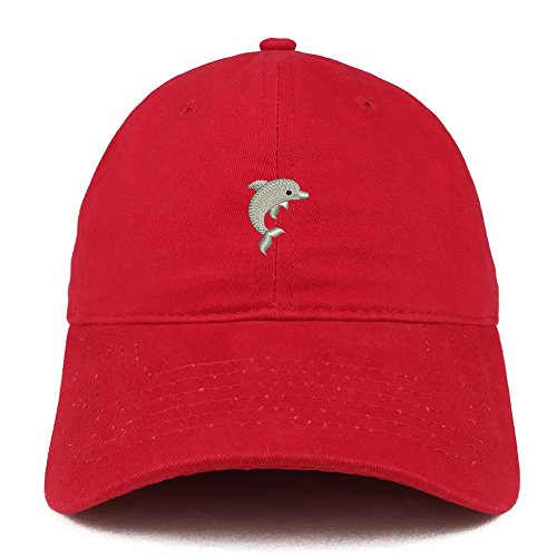 Trendy Apparel Shop Mini Dolphin Embroidered Low Profile Soft Cotton Baseball Cap