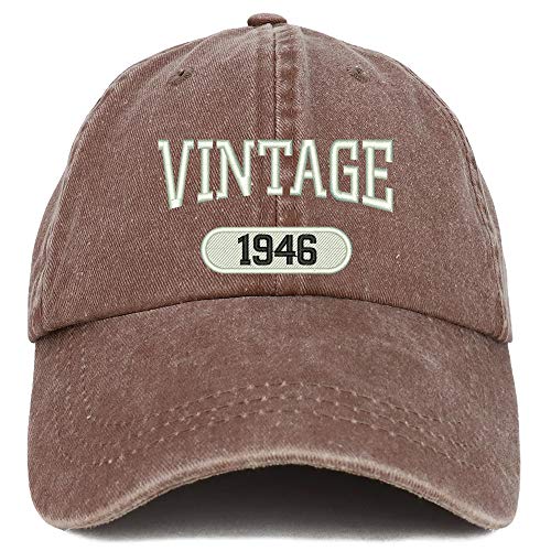 Trendy Apparel Shop 75th Birthday Vintage 1946 Washed Cotton Adjustable Cap