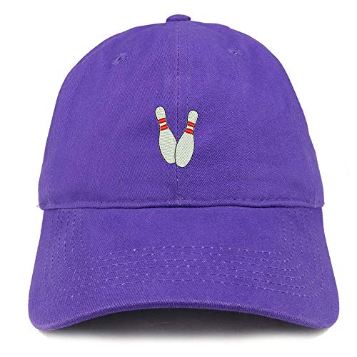 Trendy Apparel Shop Small Bowling Pins Embroidered Unstructured Cotton Dad Hat