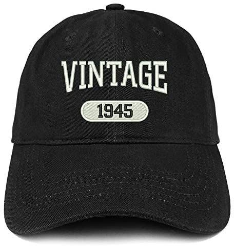 Trendy Apparel Shop Vintage 1945 Embroidered 76th Birthday Relaxed Fitting Cotton Cap