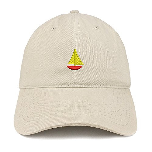 Trendy Apparel Shop Mini Sailboat Embroidered Low Profile Soft Cotton Baseball Cap