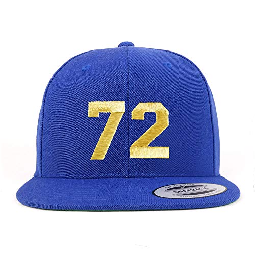 Trendy Apparel Shop Number 72 Gold Thread Flat Bill Snapback Baseball Cap