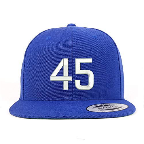 Trendy Apparel Shop Number 45 Embroidered Snapback Flatbill Baseball Cap