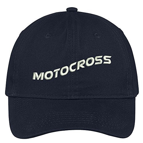 Trendy Apparel Shop Motocross Text Embroidered Soft Crown 100% Brushed Cotton Cap