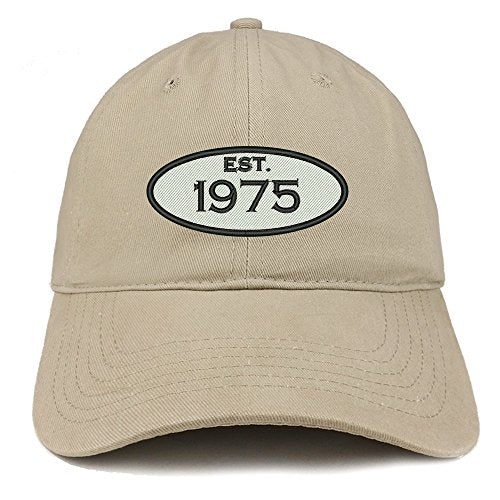 Trendy Apparel Shop Established 1975 Embroidered 46th Birthday Gift Soft Crown Cotton Cap