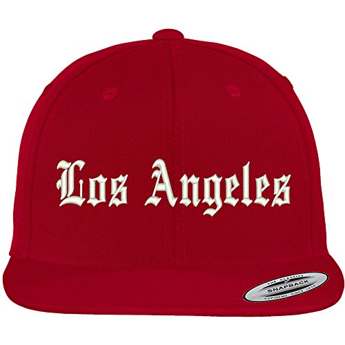 Trendy Apparel Shop Los Angeles City Old English Embroidered Flat Bill Snapback Cap