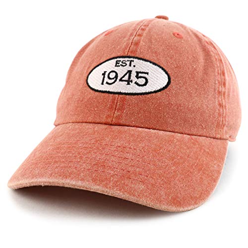 Trendy Apparel Shop 75th Birthday Established 1946 Washed Cotton Adjustable Cap