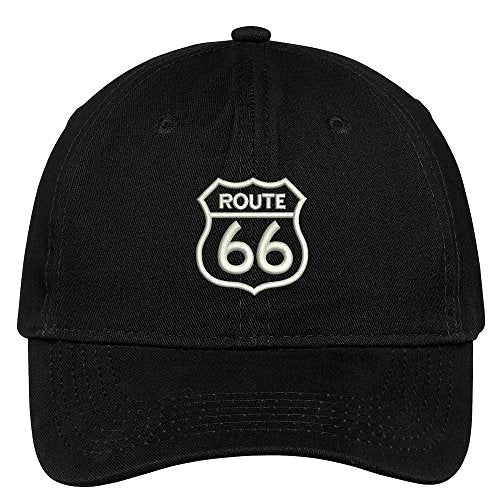 Trendy Apparel Shop Route 66 Embroidered Soft Crown 100% Brushed Cotton Cap