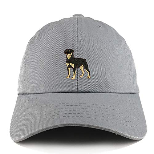 Trendy Apparel Shop Rottweiler Dog Embroidered Low Profile Soft Cotton Dad Hat Cap