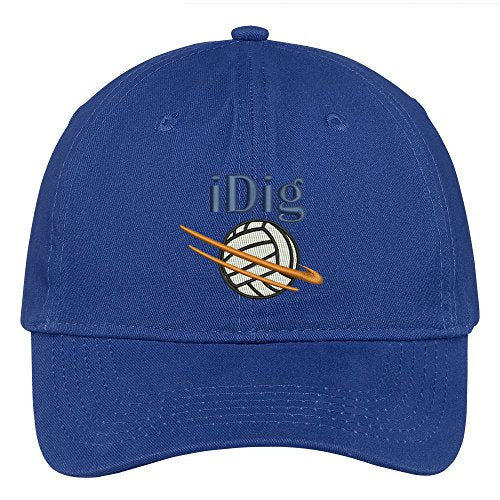 Trendy Apparel Shop Idig Volleyball Embroidered Soft Crown 100% Brushed Cotton Cap