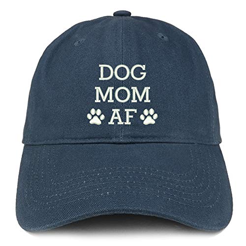 Trendy Apparel Shop Dog Mom AF Paw Embroidered Unstructured Cotton Dad Hat