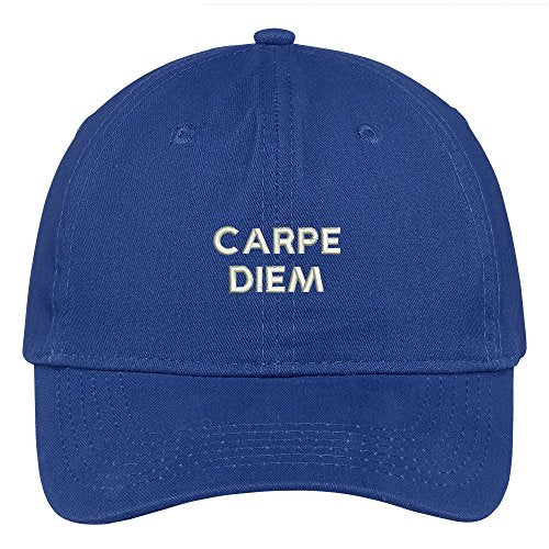 Trendy Apparel Shop Carpe Diem Embroidered 100% Quality Brushed Cotton Baseball Cap