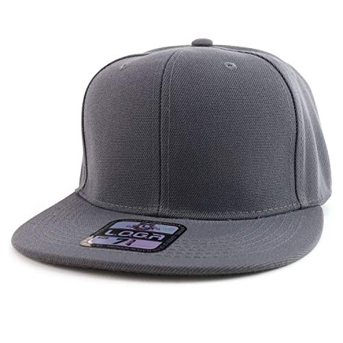 Trendy Apparel Shop Plain High Profile Flat Bill Snapback Baseball Fitted Cap