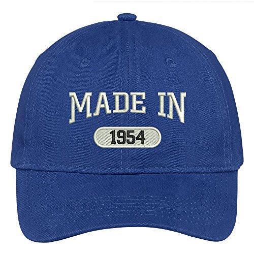 Trendy Apparel Shop 65th Birthday - Made in 1954 Embroidered Low Profile Cotton Baseball Cap