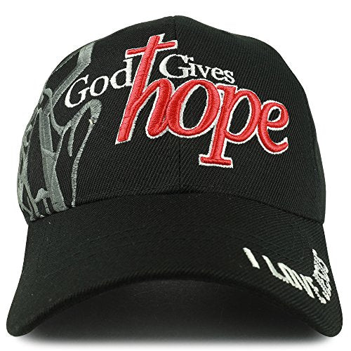 Trendy Apparel Shop God Gives Hope 3D Embroidered Christian Theme  Adjustable Baseball Cap