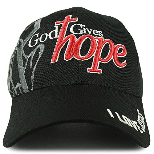 Trendy Apparel Shop God Gives Hope 3D Embroidered Christian Theme Adjustable Baseball Cap