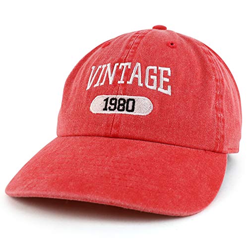 Trendy Apparel Shop 40th Birthday Vintage Year Washed Cotton Adjustable Cap