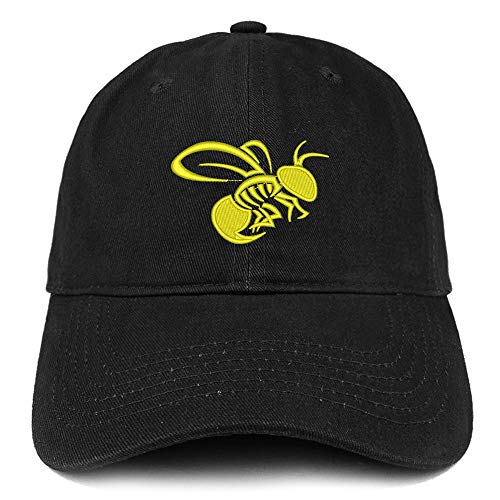 Trendy Apparel Shop Yellow Jacket Bee Embroidered Unstructured Cotton Dad Hat