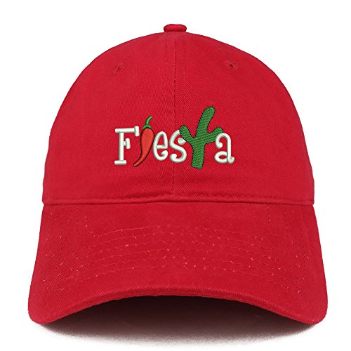 Trendy Apparel Shop Fiesta Embroidered Low Profile Soft Cotton Baseball Cap