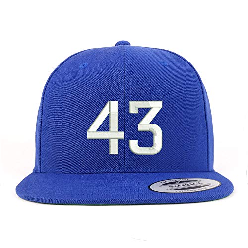 Trendy Apparel Shop Number 43 Embroidered Snapback Flatbill Baseball Cap