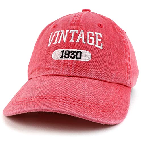 Trendy Apparel Shop 90th Birthday Vintage 1931 Washed Cotton Adjustable Cap