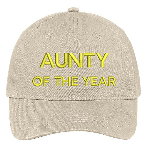 Trendy Apparel Shop Aunt of The Year Embroidered Adjustable Cotton Twill Baseball Cap