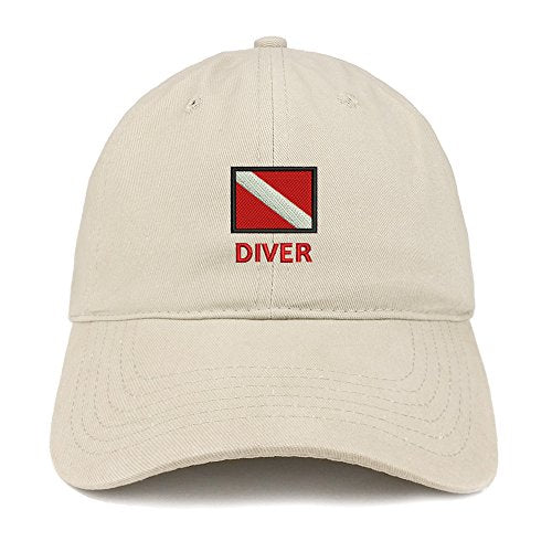 Trendy Apparel Shop Diver Flag Embroidered Low Profile Soft Cotton Baseball Cap