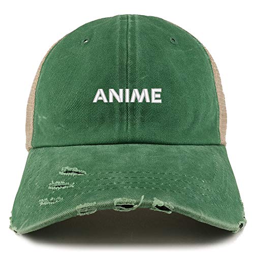 Trendy Apparel Shop Anime Washed Front Mesh Back Frayed Bill Cap