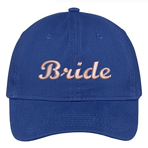 Trendy Apparel Shop Bride Script Wedding Theme Embroidered Soft Crown Cotton Cap