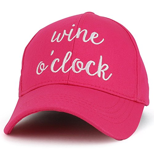 Trendy Apparel Shop Wine O'clock Cursive Text Embroidered Cotton Baseball Cap