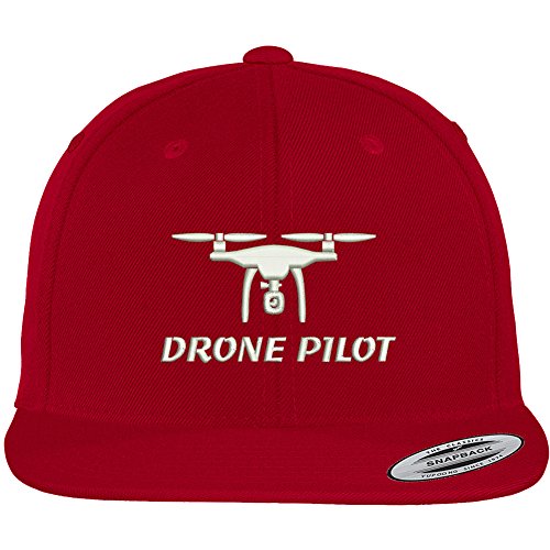 Trendy Apparel Shop Drone Pilot Embroidered Flat Bill Snapback Baseball Cap