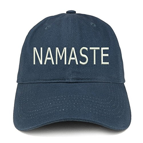 Trendy Apparel Shop Namaste Embroidered Low Profile Soft Cotton Baseball Cap