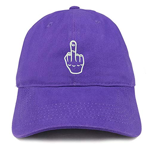 Trendy Apparel Shop Middle Finger Embroidered Unstructured Cotton Dad Hat