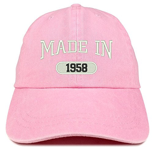 Trendy Apparel Shop Made in 1958 Embroidered 63rd Birthday Washed Baseball Cap