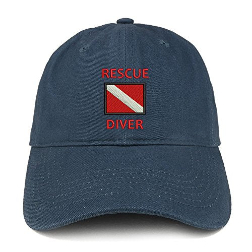 Trendy Apparel Shop Rescue Diver Flag Embroidered Low Profile Soft Cotton Baseball Cap