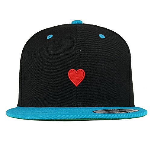 Trendy Apparel Shop Emoticon Heart Embroidered Premium 2-Tone Flat Bill Snapback Cap