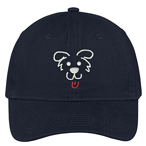 Trendy Apparel Shop Dog Face Outline Embroidered Low Profile Soft Cotton Brushed Cap