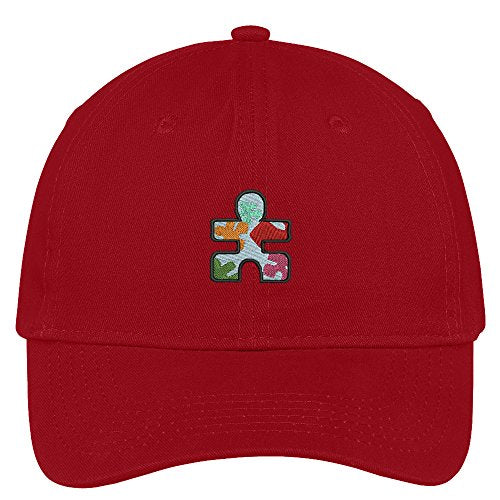 Trendy Apparel Shop Autism Puzzle Embroidered Soft Brushed Cotton Low Profile Cap