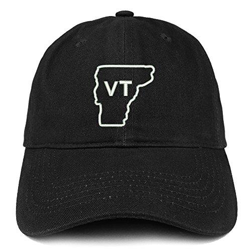 Trendy Apparel Shop VT Text State Outline State Embroidered Cotton Dad Hat