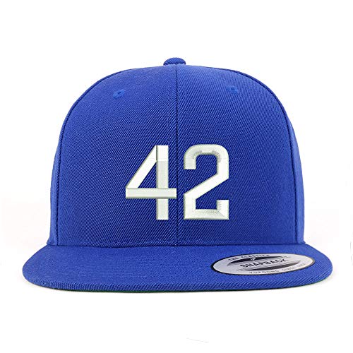 Trendy Apparel Shop Number 42 Embroidered Snapback Flatbill Baseball Cap