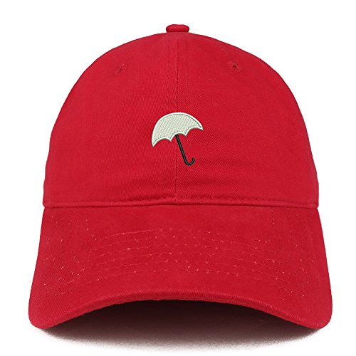 Trendy Apparel Shop White Umbrella Embroidered Low Profile Soft Cotton Baseball Cap