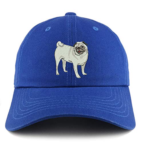 Trendy Apparel Shop Pug Dog Embroidered Low Profile Soft Cotton Dad Hat Cap