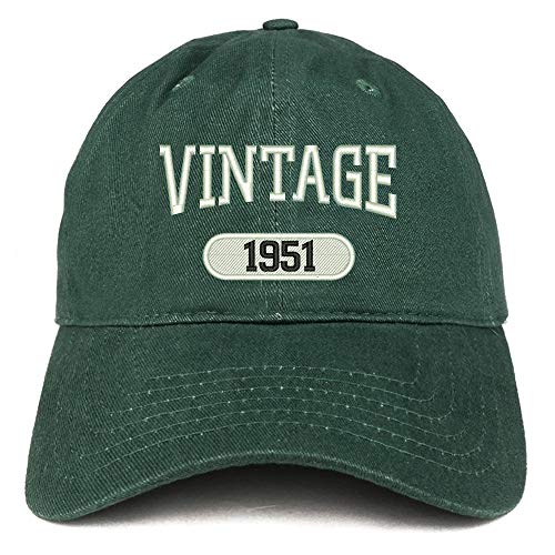 Trendy Apparel Shop 70th Birthday Vintage 1951 Soft Crown Brushed Cotton Cap