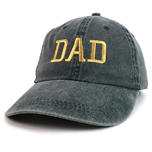 Trendy Apparel Shop Dad Capital Gold Thread Pigment Dyed Low Profile Cotton Cap